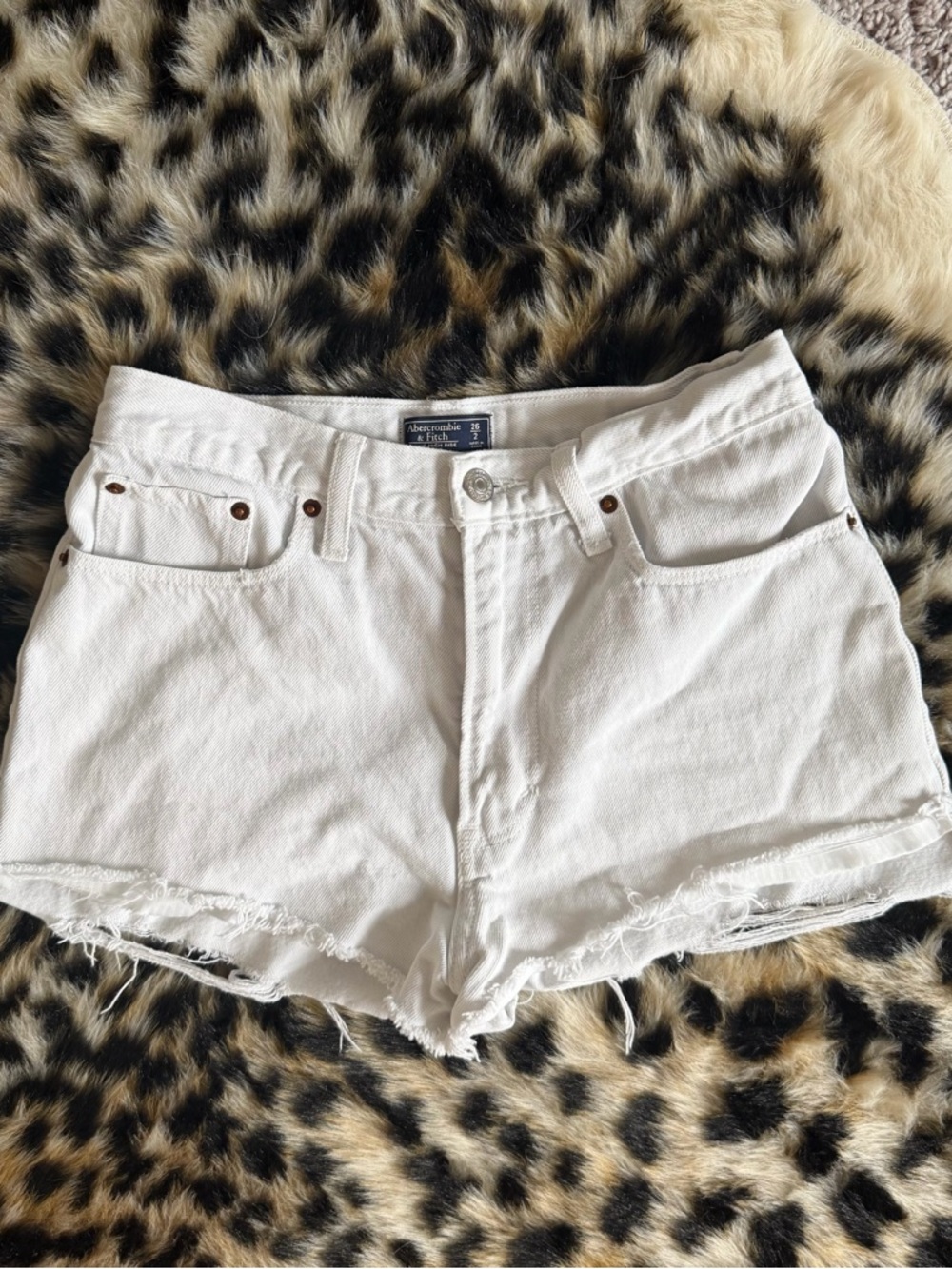 Abercrombie & Fitch White Denim Cutoff Shorts